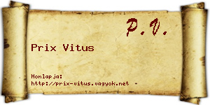 Prix Vitus névjegykártya